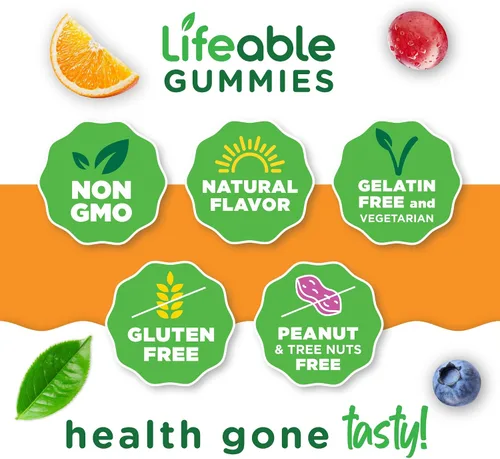 Vista 4 de Lifeable Vitamina D3 10000IU Suplementos de fuerza ósea de gran sabor Gomitas de vitamina D3 para la salud ósea Gomitas de vitamina D