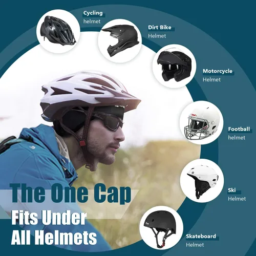 Vista 4 de Hikenture Gorra de invierno con diseño de calavera para hombres y mujeres sombrero térmico de ciclismo