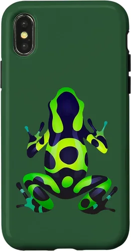 Vista 5 de Green & Black Poison Dart Frog Colored Exotic Amphibian Pet Case for iPhone 16