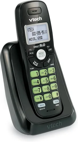Vista 3 de VTech CS6114-11 DECT 6.0 Teléfono inalámbrico con identificador de llamada/llamada en espera, negro con 1 auricular