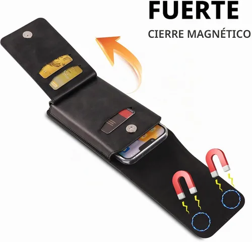 Vista 3 de Funda de cuero para teléfono con tarjetero y soporte para tarjetas, compatible con iPhone 15, 15 Pro, 14, 14 Pro, 13, 13 Pro, 12, 12 Pro, 11, 11