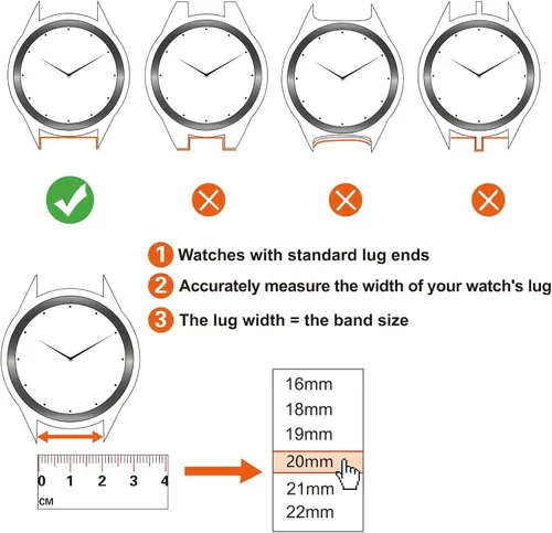 Vista 5 de ANNEFIT Correas de reloj deportivas de nailon, paquete de 2 correas ajustables de liberación rápida de 0.630in, 0.709in, 0.748in, 0.787in, 0.866in