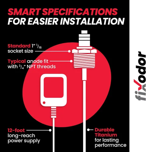 Vista 5 de Varilla de ánodo para calentador de agua, detiene el olor de azufre en agua caliente Stops Rotten Egg Smell in Hot Water, Stops Tank Corrosion