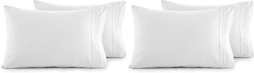 Vista 38 de Elegant Comfort Juego de fundas de almohada ultrasuaves de lujo de 2 piezas - Microfibra premium de calidad hotelera 1500, doble cepillado