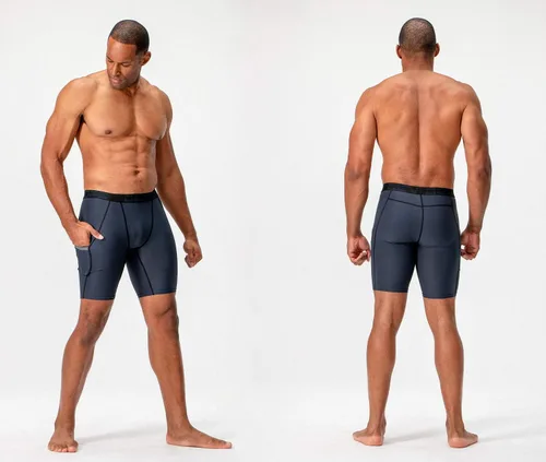Vista 4 de DEVOPS Paquete de 3 o 5 pantalones cortos de compresión para hombre, pantalones cortos deportivos de elastano, para entrenamiento, correr