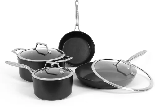 Vista 8 de TECHEF - Onyx Collection - Juego de sartenes antiadherentes de 6 piezas, sin PFOA, apto para lavavajillas, mango de acero inoxidable, listo