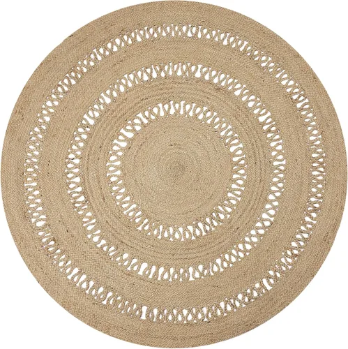 Vista 9 de RedEarth · Alfombra rectangular - 2'x3' de yute natural trenzada con respaldo antideslizante - Alfombra boho tejida a mano para dormitorio, cocina
