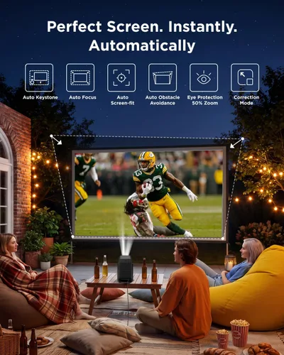 Vista 6 de TCL C1 Smart Google TV Projector, WiFi y Bluetooth, cardán giratorio de 285