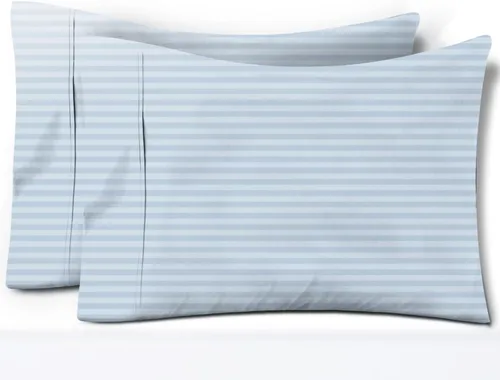 Vista 13 de TEXAS LINEN CO. Juego de 4 fundas de almohada tamaño queen de 100% algodón egipcio - Fundas de almohada de lujo de 600 hilos tamaño queen/estándar
