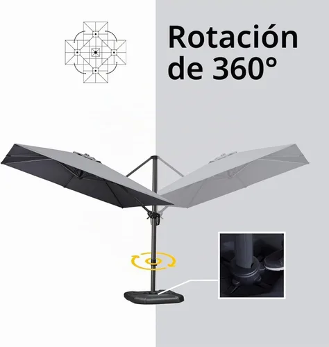 Vista 564 de PURPLE LEAF Paraguas al aire libre con base 8' x 8' protección solar verde Manzana Verde (Apple Green)