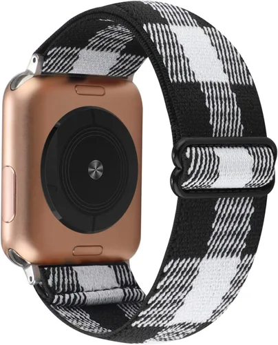 Vista 11 de Correa de reloj elástica ajustable compatible con Apple Watch de 1.49", 1.57", 1.61" (38 mm- 40 mm- 41 mm), pulsera elástica de nylon para mujer