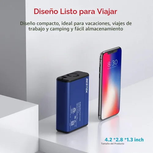 Vista 6 de BESTEK Inversor de corriente 150W DC 12V a 110V Convertidor de CA 4.2A Dual USB Adaptador de enchufe de coche Convertidor de salida (azul)