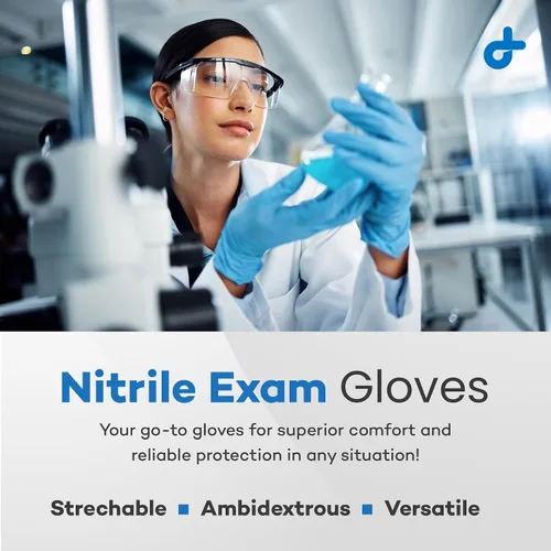 Vista 3 de Dealmed Guantes de examen de nitrilo, sin polvo, sin látex, guantes médicos desechables
