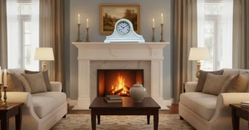 Vista 7 de Relojes de Repisa, Funcionan con Baterías, Reloj de Mesa de Madera Silencioso con Campanadas Westminster a Cada Hora, Reloj de Repisa de Madera