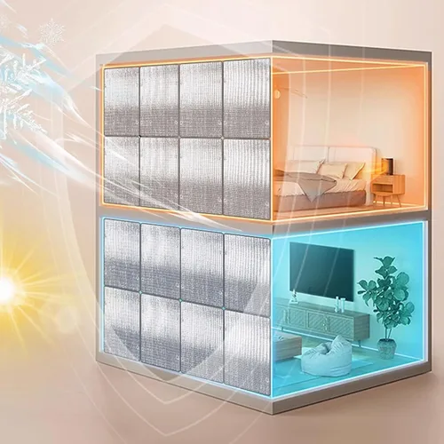 Vista 3 de Película aislante reflectante de papel de aluminio, película opaca de privacidad para ventanas de vidrio, bloqueo solar, control de calor, tinte