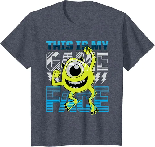 Vista 63 de Disney Pixar Monsters Inc. Mike Wazowski Game Face Camiseta Negro