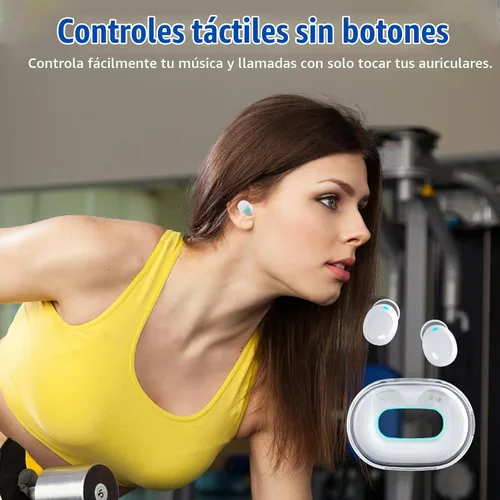 Vista 5 de Mini auriculares invisibles pequeños inalámbricos Bluetooth de perfil bajo más pequeños micro discretos auriculares ocultos para pequeños canales