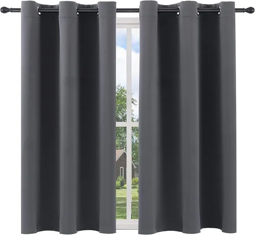 Vista 28 de Pickluc - Paneles de cortinas opacas con ojales, cortinas para bloquear la luz para el dormitorio, aisladas térmicamente, reducción de ruido