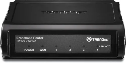 Vista 2 de TRENDnet Router de banda ancha de 4 puertos, 4 puertos de conmutador dúplex medio completo de 10-100 Mbps, reconocimiento instantáneo, gestión