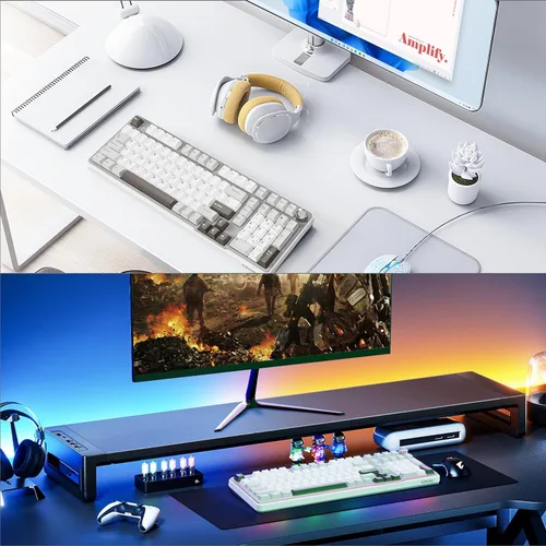 Vista 9 de Teclado mecánico inalámbrico para juegos, conectividad trimodo (Bluetooth 5.0/2.4GHz/USB-C), intercambiable en caliente, retroiluminación RGB