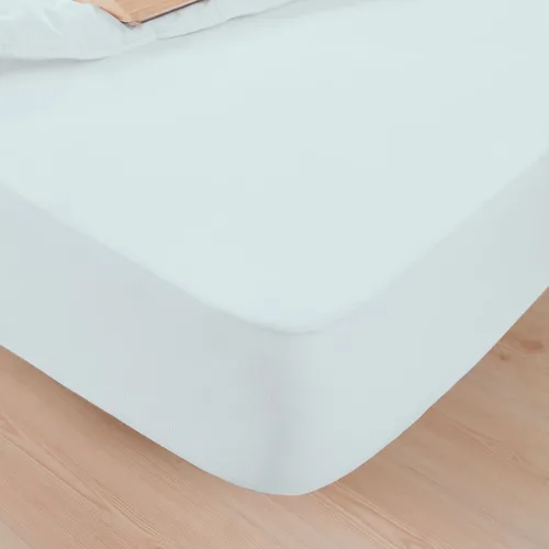 Vista 6 de Protector de colchón prémium 100% impermeable, tamaño individual, absorbente, algodón, cama, transpirable, con bolsillos elásticos, funda suave