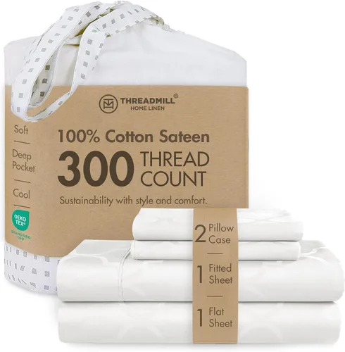 Vista 51 de Threadmill Juego de sábanas de algodón Twin Sábanas 100% algodón para cama tamaño Twin Juego de sábanas de satén jacquard damasco con bolsillo