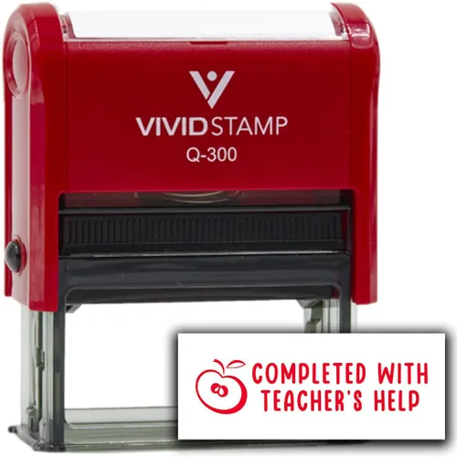Vista 14 de Vivid Stamp Completado con sellos de ayuda del profesor para calificar sellos de goma autoentintados (tinta negra) - Q-200 Negro