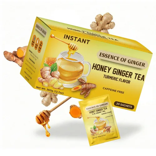 Vista 8 de Life Plus Style Gourmet Essence of Ginger Honey Ginger Canela, té de hierbas 20 paquetes de té instantáneo en polvo, sin cafeína, mezcla de canela