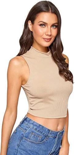 Vista 5 de Verdusa Camiseta sin mangas básica de punto acanalado para mujer