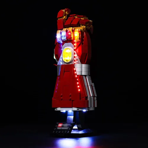 Vista 5 de Kyglaring Kit de iluminación LED diseñado para Lego Nano Gauntlet 76223 (sin modelo) y juego de luces compatible con la réplica de Iron Man