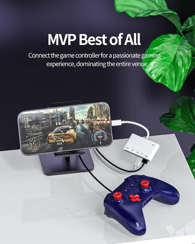 Vista 6 de Adaptador de cargador de lector de tarjetas micro SD Lightning a USB 6 en 1 para iPhone 13 14 Pro Max para iPad Dongle para Apple MFI certificado