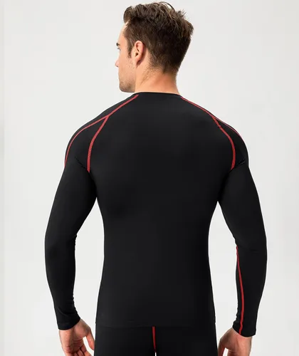 Vista 8 de Camiseta de compresión para hombre, de manga larga, atlética, para entrenamiento, camiseta deportiva activa, camiseta interior de ajuste seco