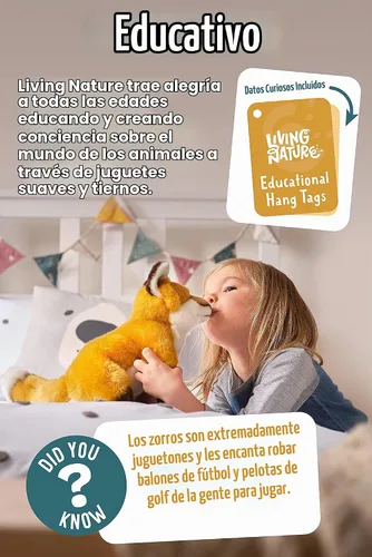 Vista 4 de Living Nature - Peluche suave, diseño de vaca de peluche, animales de granja, 20cm, desconocido