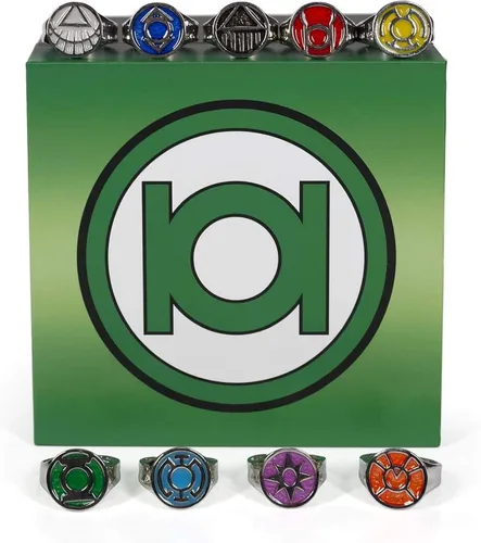 Vista 7 de DC Comics Green Lantern Power Anillos de espectro emocional Incluye 9 anillos ajustables con cada emoción, Verde