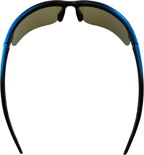 Vista 4 de MAXX Domain Sport Golf Gafas de sol negras y azules con lente de espejo azul polarizado, Negro