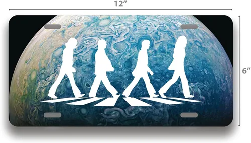 Vista 3 de Beatles Abbey Road Crosswalk Space Band Álbum de vinilo icónico Abbey Road Crosswalk Merchandise Memorabilia UV Full Color Matrícula Aluminio UV009