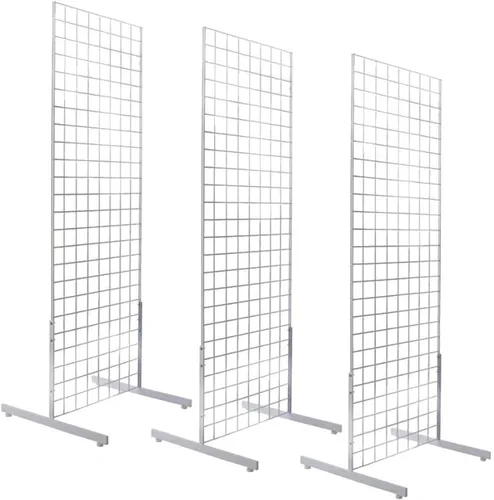 Vista 4 de Only Hangers Panel de pared de 2 x 6 pies con soporte de pie, con base Deluxe T-Style, negro. Combo de 3 paquetes.