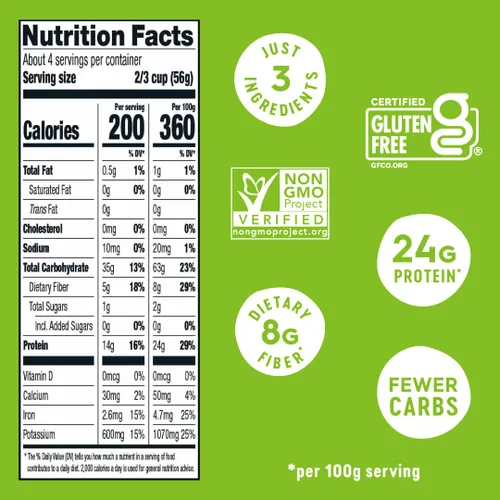 Vista 6 de Veggiecraft Farms Penne Pasta - Pasta baja en carbohidratos, alta en proteínas, hecha con coliflor, lentejas y guisantes, sin gluten, fideos