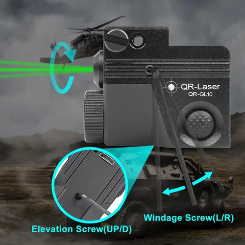 Vista 4 de QR-Laser Green Laser Sight with 500 Lumens Tactical Flashlight, Magnetic USB Rechargeable Gun Light Combo for Picatinny Rail, Strobe Function for