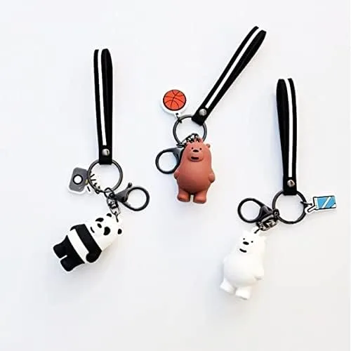Vista 5 de SPEEDYUNI Llavero de oso lindo oso de hieloGrizzlyPANDA con diseño de dibujos animados regalo perfecto los tres osos desnudos nosotros desnudos