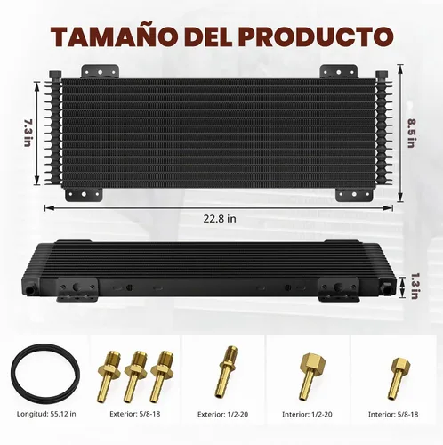 Vista 3 de LPD47391 Enfriador de aceite de transmisión de baja presión de 40k compatible con Tru Cool Heavy Duty 40,000 GVW Max Trans Cooler con hardware