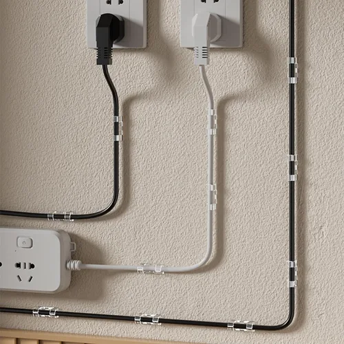 Vista 5 de 80 clips adhesivos para cables, 90 tiras, pinza de cable de abrazadera de alambre, clips de luz de gestión de cables, organizador de cables