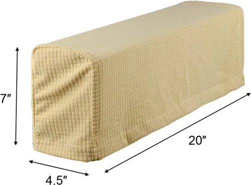 Vista 2 de CM Funda antideslizante para reposabrazos de sofá, funda elástica antipolvo para sofá, sillón reclinable, protector de sofá, un par (caqui)