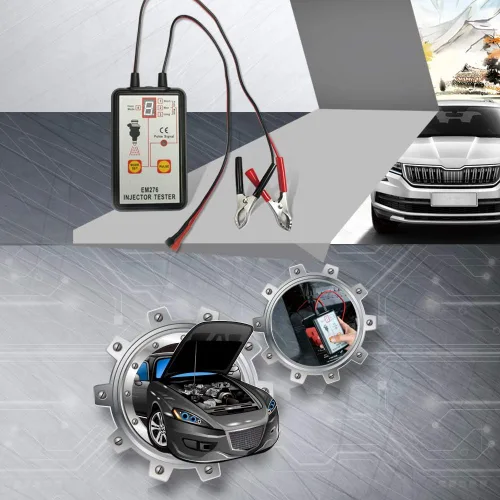 Vista 6 de allsun Probador de inyector universal de combustible de 12 V con adaptador, 4 modos de pulso, pantalla LED para diagnóstico automático del sistema