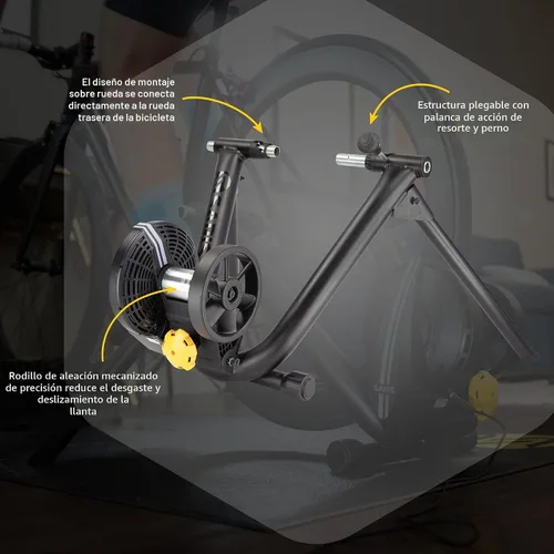 Vista 8 de Saris M2 Smart - Entrenador de bicicleta de resistencia electromagnética para interiores, compatible con la aplicación Zwift