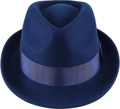 Vista 28 de Home Prefer Sombrero de invierno de fieltro de lana para hombre Sombrero de ala corta Fedora
