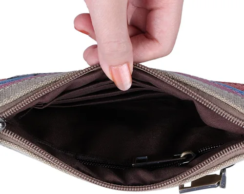 Vista 5 de Lecxci estuche de lona para Smartphone, cartera para iPhone 66S Plus77Plus, para mujer.