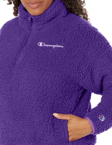 Vista 3 de Champion Suéter acogedor con cremallera de un cuarto de pelo alto para mujer
