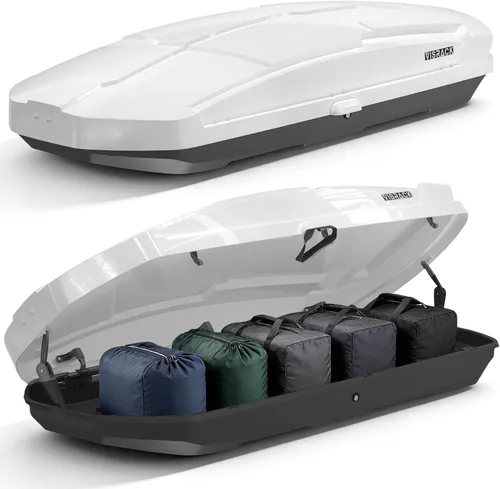 Vista 17 de Caja de transporte de carga de techo de 13 pies cúbicos, techo duro resistente de Shell with Security Keys, Waterproof Rooftop Cargo Box, 56 (L) x