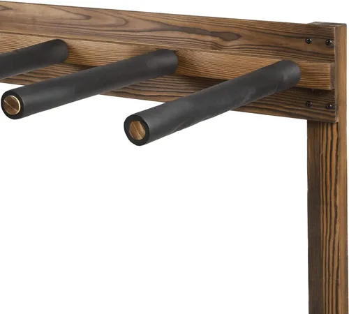 Vista 8 de MyGift Estante vertical independiente para tablas de surf de 4 pies de alto, estilo casa de playa, soporte de almacenamiento para tabla de remo SUP